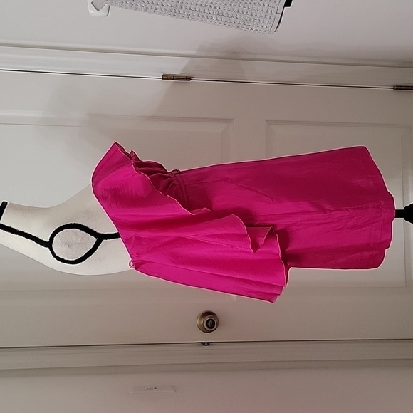 Susana Monaco Hot Pink Size Unknown Material Unknown Strapless Belted Dress NEW - Picture 2 of 13